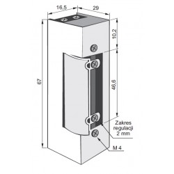 Elektrozaczep awersyjny NC JIS 1410RF-12V-AC/DC Łucznik Lockpol
