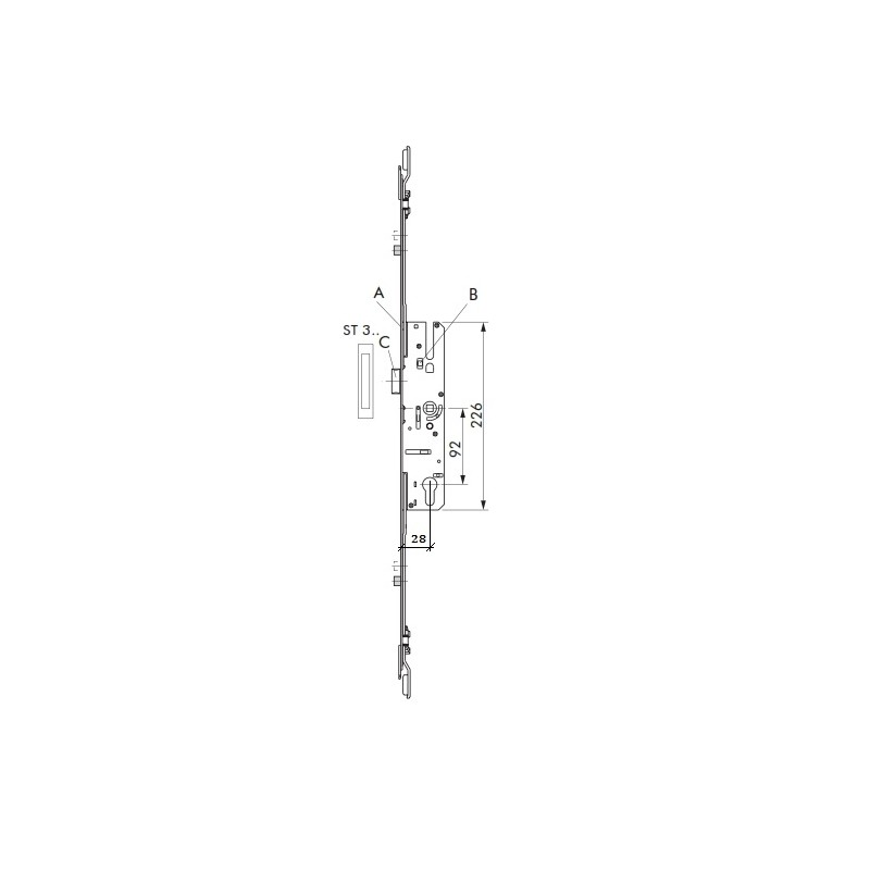 Zasuwnica AUBI GT528 F16/D28/E92/8 + 2 rolki - ID GT528-30VP0