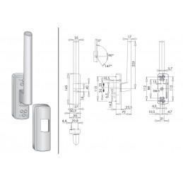 Klamka Siegenia PSK 200Z - PSK200/GH - LEWA SREBRNA ANODA EV1 - PHIL0032-524011 - 296301