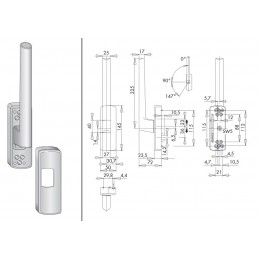 Klamka Siegenia PSK 200Z - PSK200/GH - PRAWA BRĄZ RAL8022 - PHIL0031-512011 - 297797