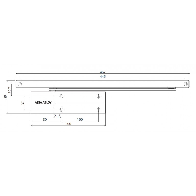 Samozamykacz Assa Abloy DC175 z szyną
